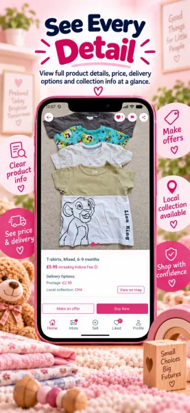 Kidora app – product details screen
