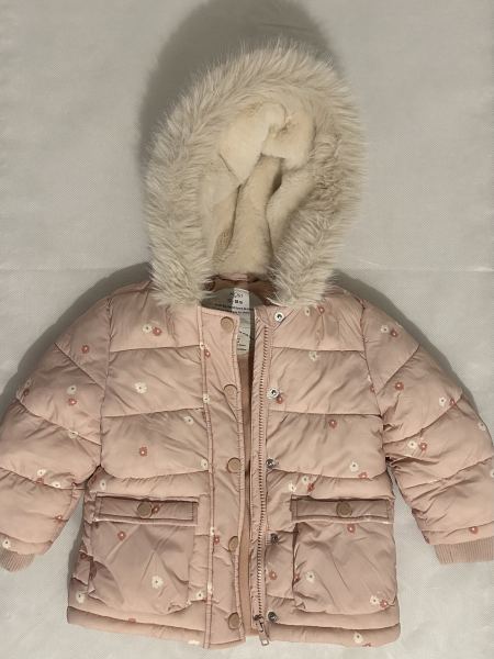 MORI pink floral padded coat jacket 12-18 months