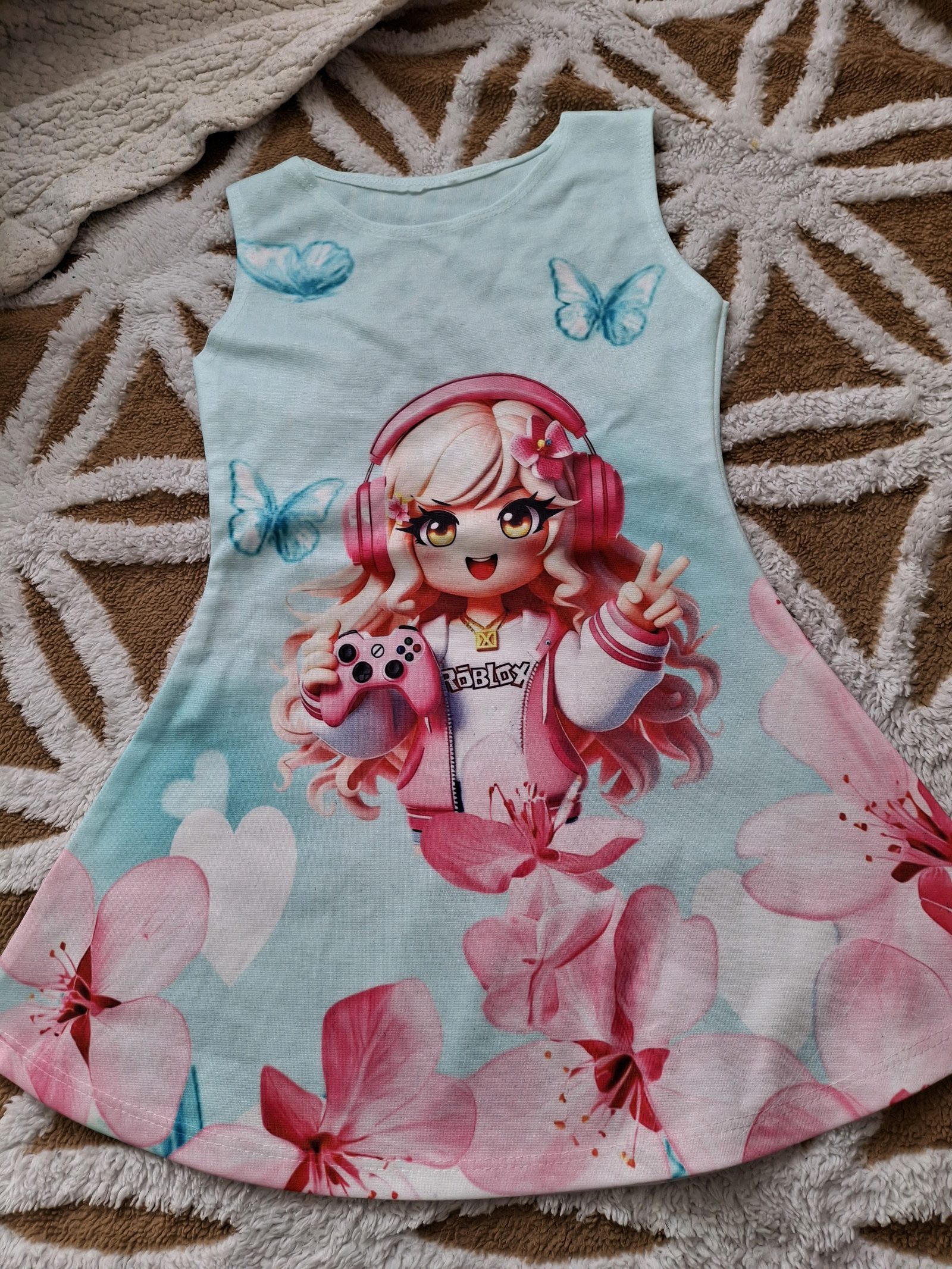 BNWOT Girls Roblox Summer Dress Blue