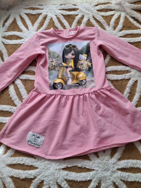 BNWOT Girls Pink Long Sleeve Hello Kitty Dress