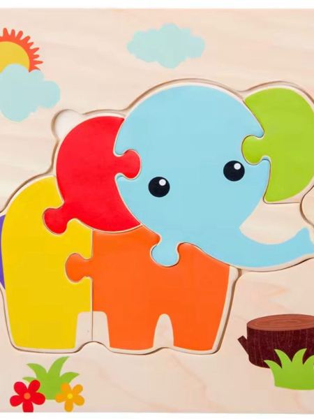 Cute Wooden Elephant Puzzle | 15x15cm | Toddler To