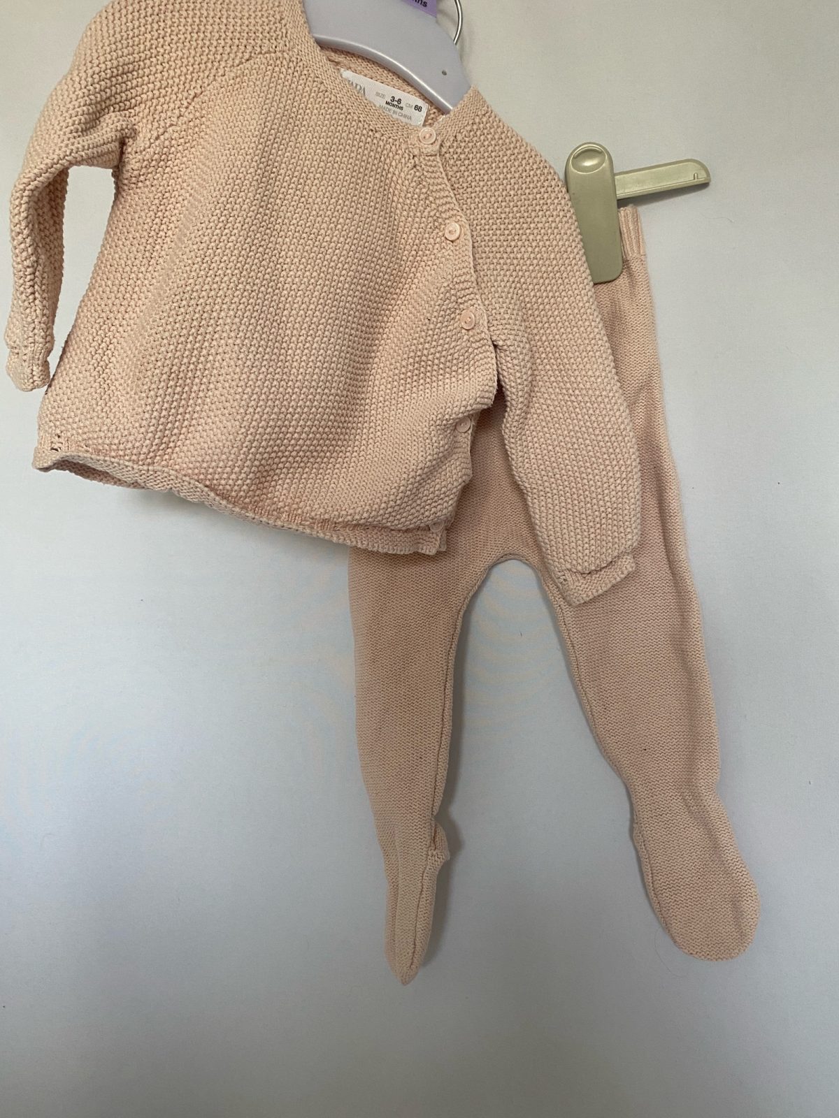 Zara Baby 2-Piece Pink Chunky Knit Cardigan & Foo