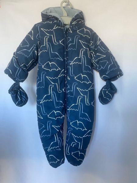 Mothercare Dinosaur Fleece-Lined Pramsuit (3-6 Mon