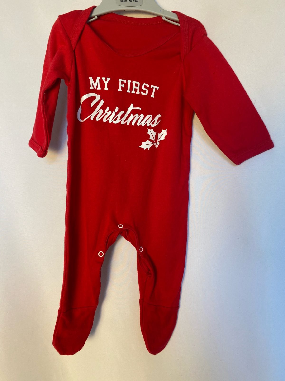 Baby My First Christmas Red All In One Sleepsuit B