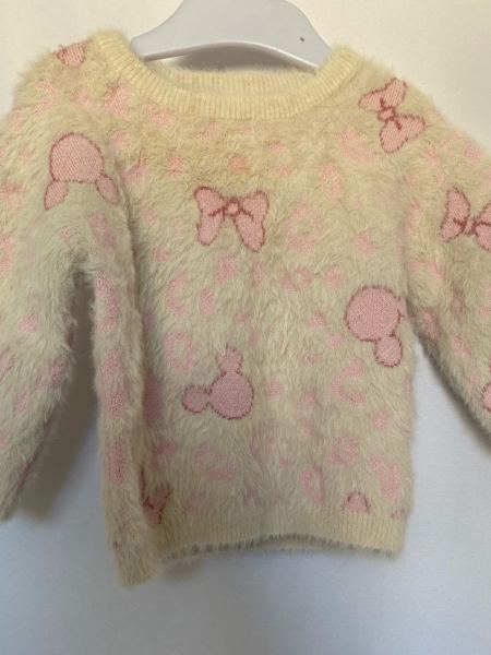 Primark Disney Minnie Mouse Fluffy Jumper Pink Bow