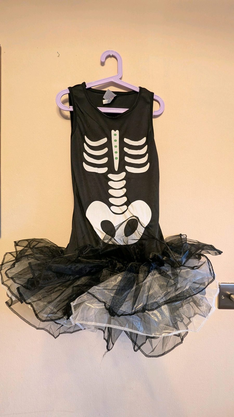 NEW Smiffys Girls Skeleton Tutu Costume 10-12 Year