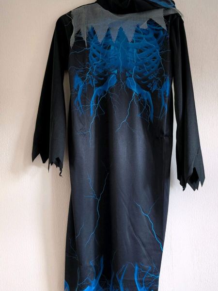 Smiffys Midnight Skeleton Reaper Halloween Costume