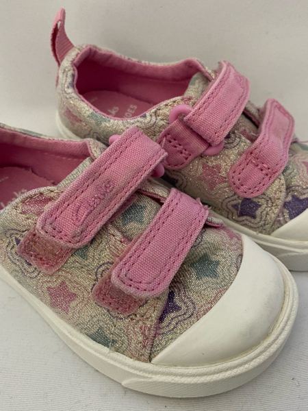 Clarks First Shoes Baby Girls Pink Glitter Star Ca