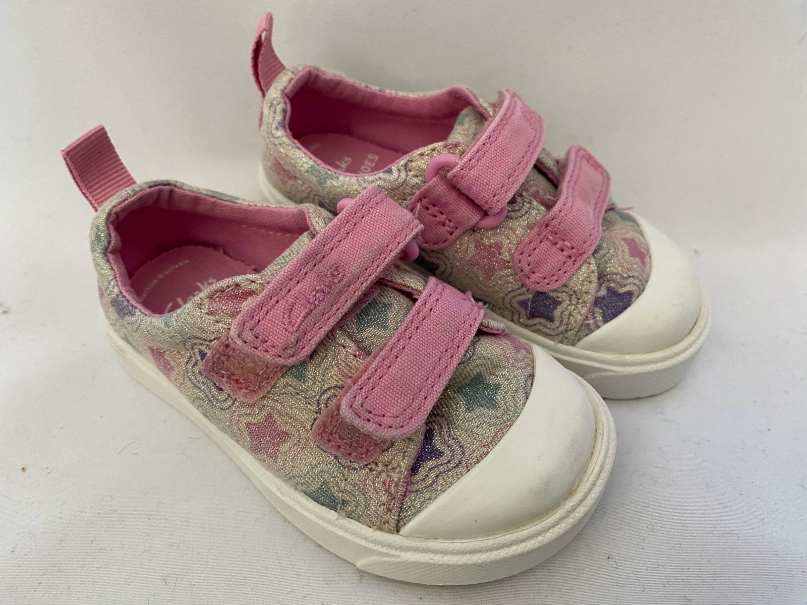 Clarks First Shoes Baby Girls Pink Glitter Star Ca