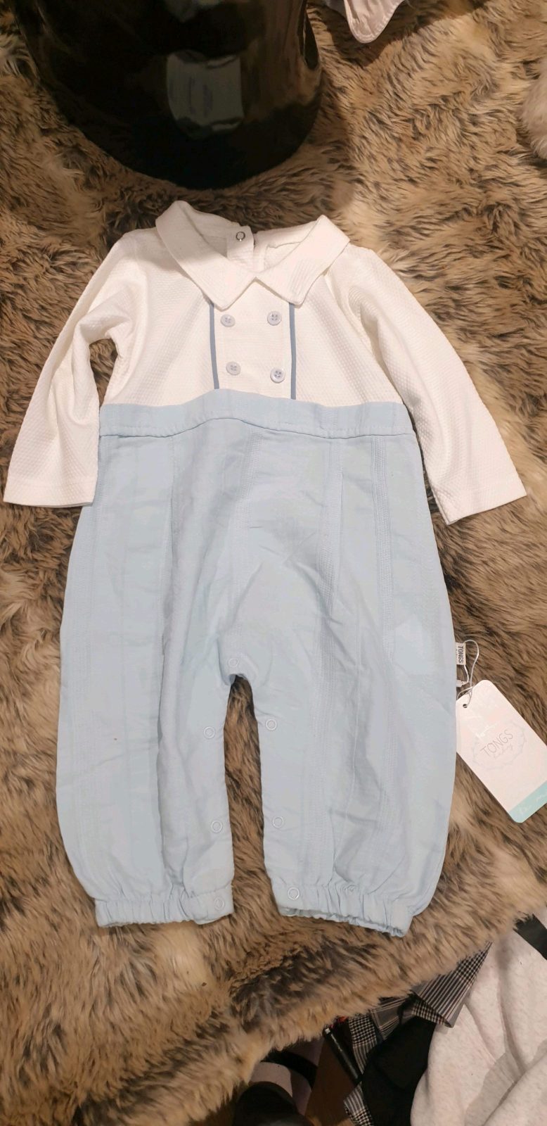 Tongs Baby Smart Collared Long-Sleeve Romper 6–9M