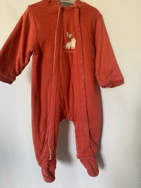 Mini Cuddles 6-9 Months Rust Orange Hooded All-In-